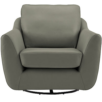 G Plan Vintage The Sixty Seven Leather Swivel Chair Capri Leather Grey